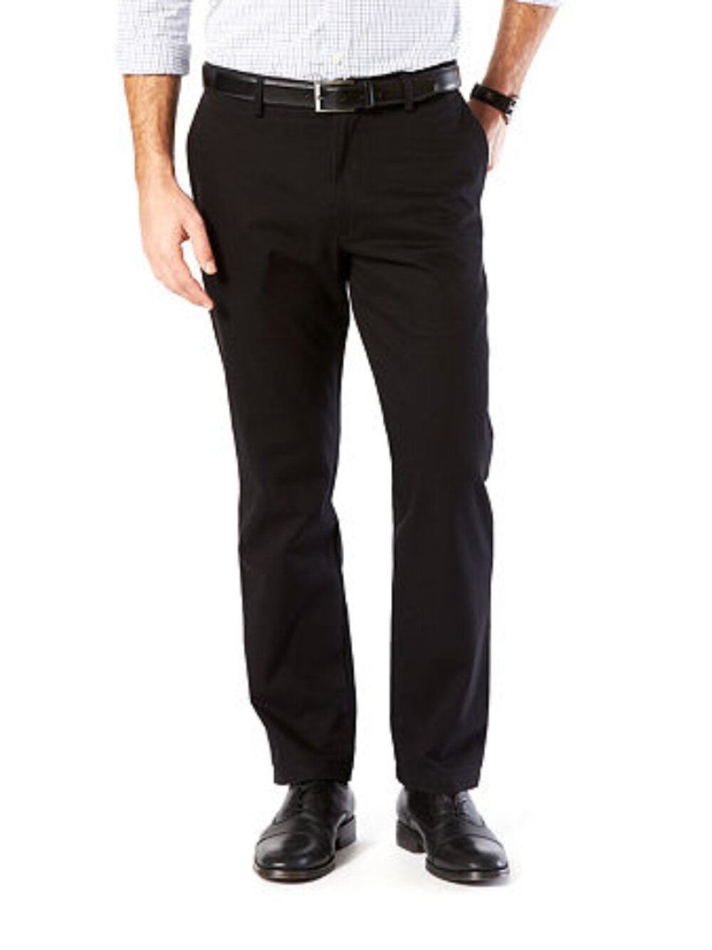 Dockers Men's Straight Fit Signature Lux Cotton Stretch Khaki Pant Black NWT